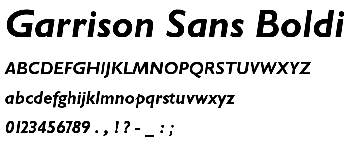 Garrison Sans BOLDITALIC font